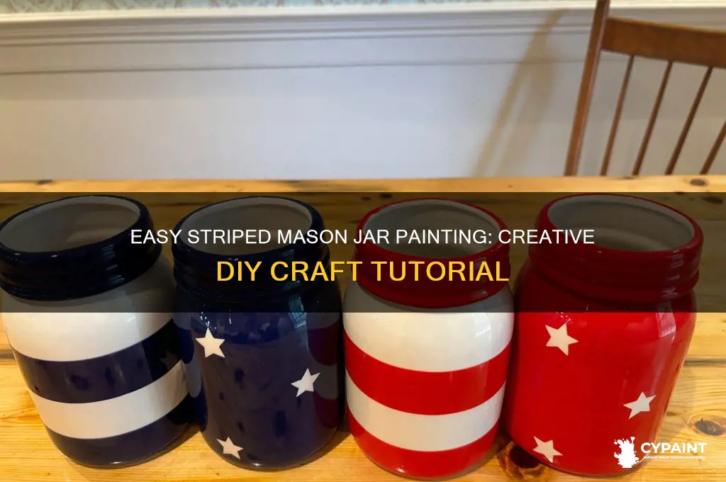 how to paint mason jars with stripes