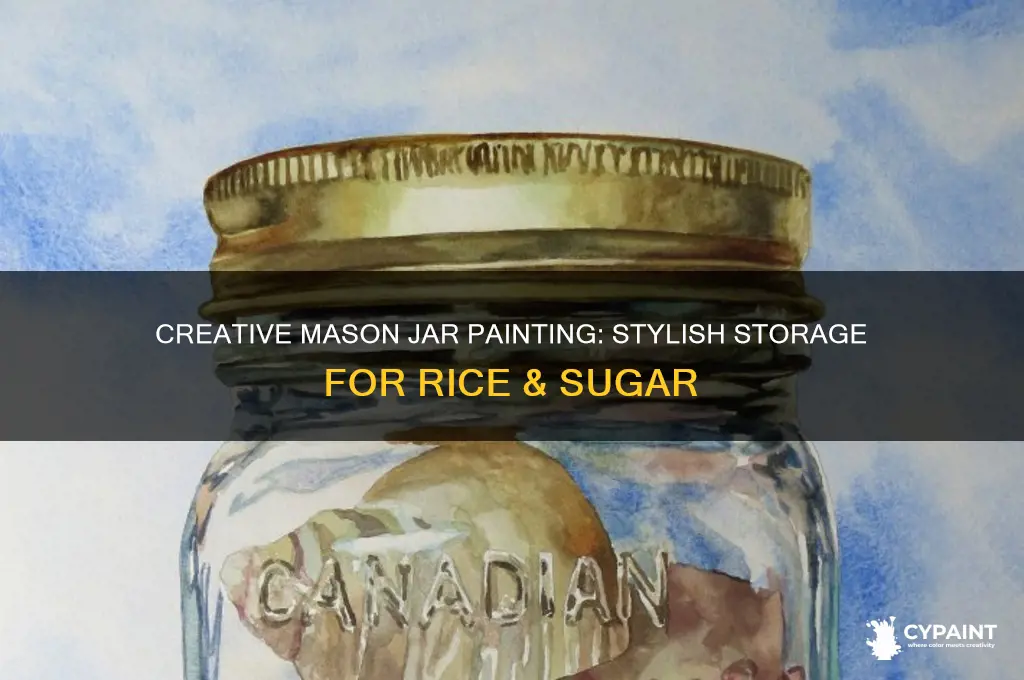 how to paint mason to storage rice sugar