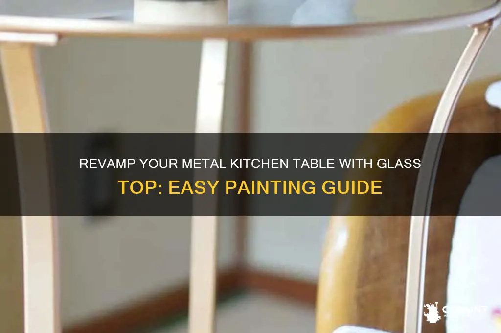 how to paint metalkitchen table with glass top