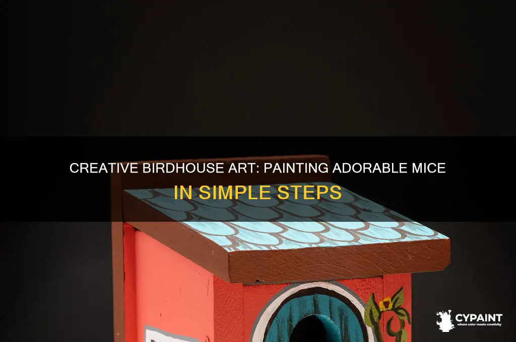 how to paint mice on a birdhouse