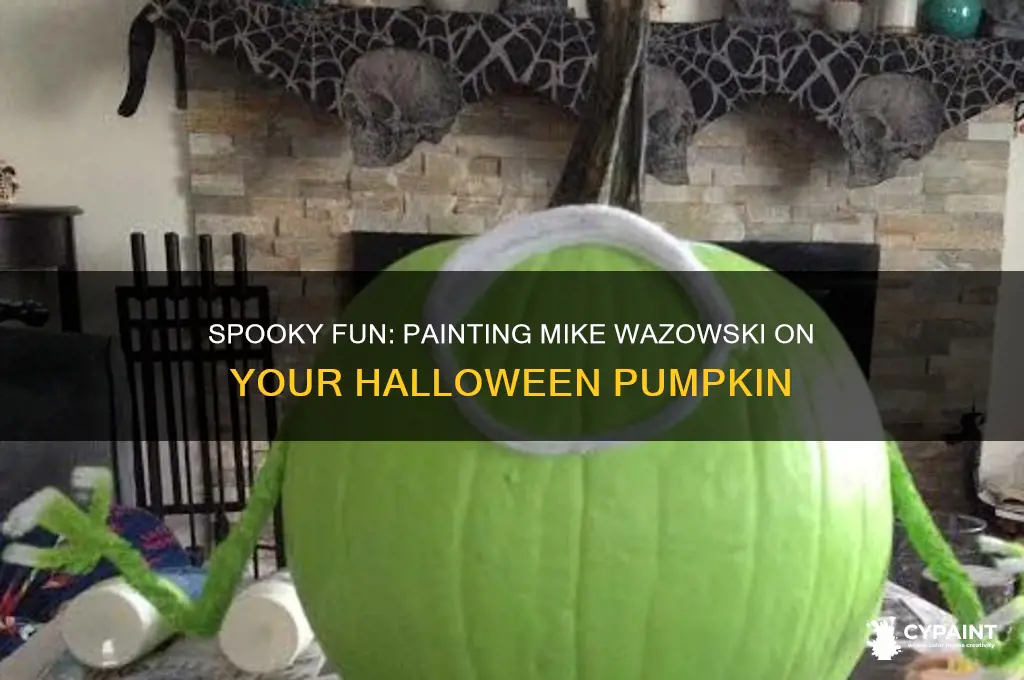 how to paint mike wazowski on a pumpkin