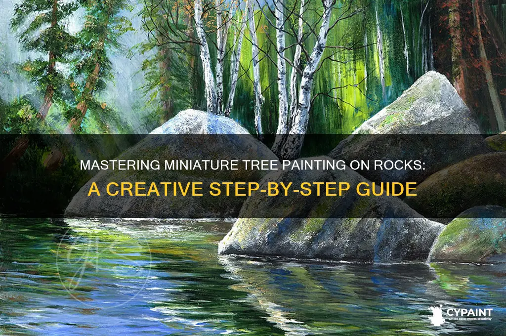 how to paint miniature trees on rocks