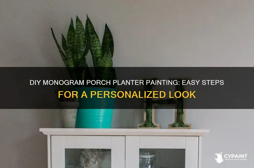 how to paint monogram porch planter due