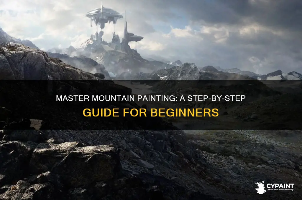 how to paint mountains - step by step