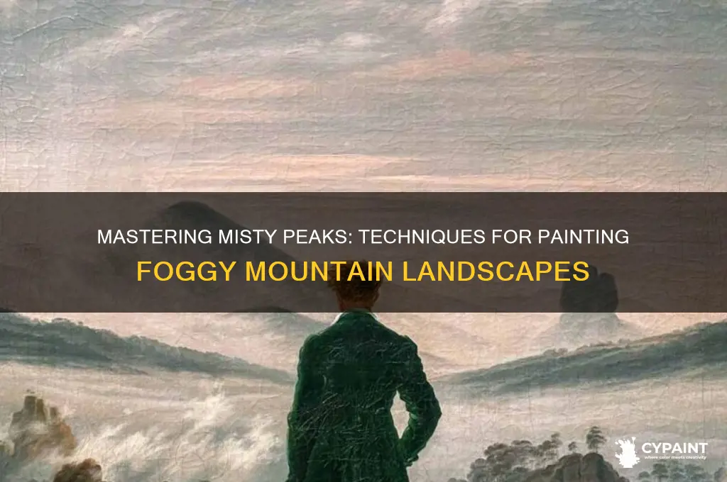 how to paint mountains in the fog