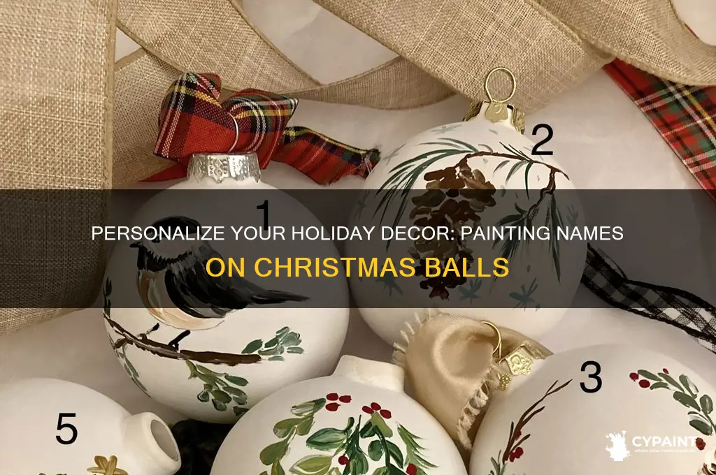 how to paint names on christmas balls