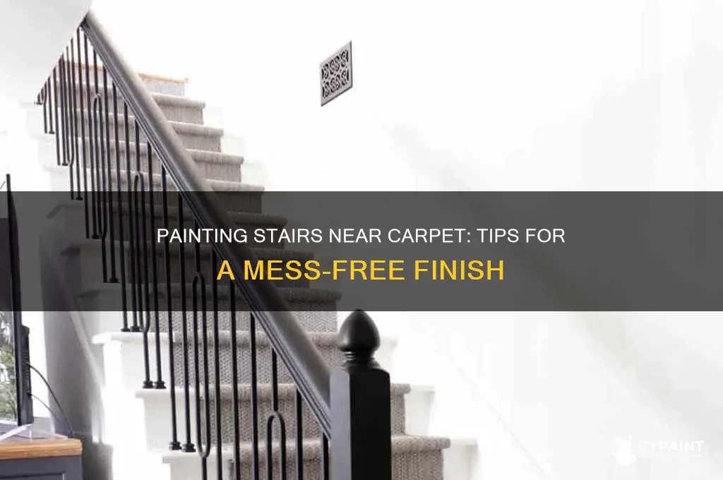 how to paint near carpet on stairs