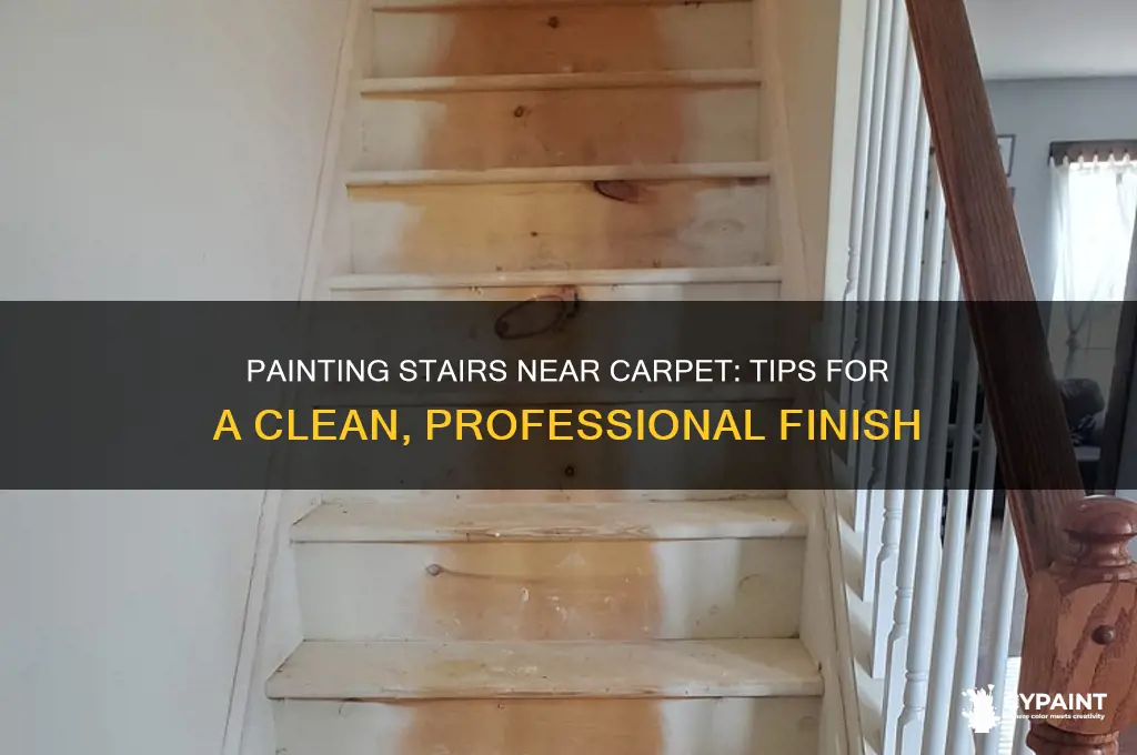 how to paint next to carpet on stairs