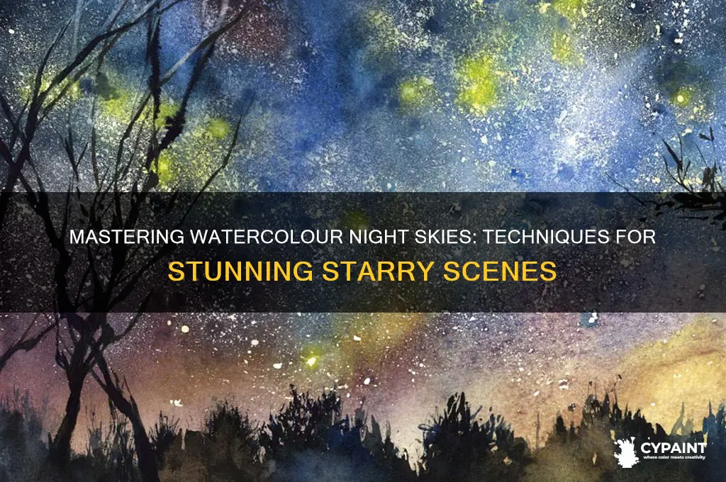 how to paint night skies in watercolour