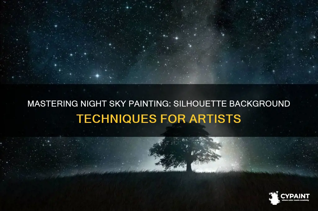 how to paint night sky background for silhouette