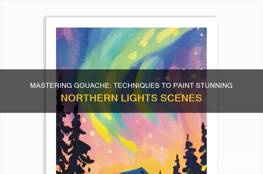 how to paint northern lights in gouache