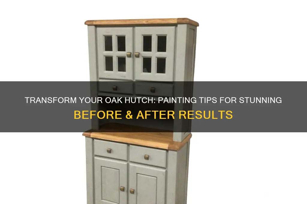 how to paint oak hutch before and after