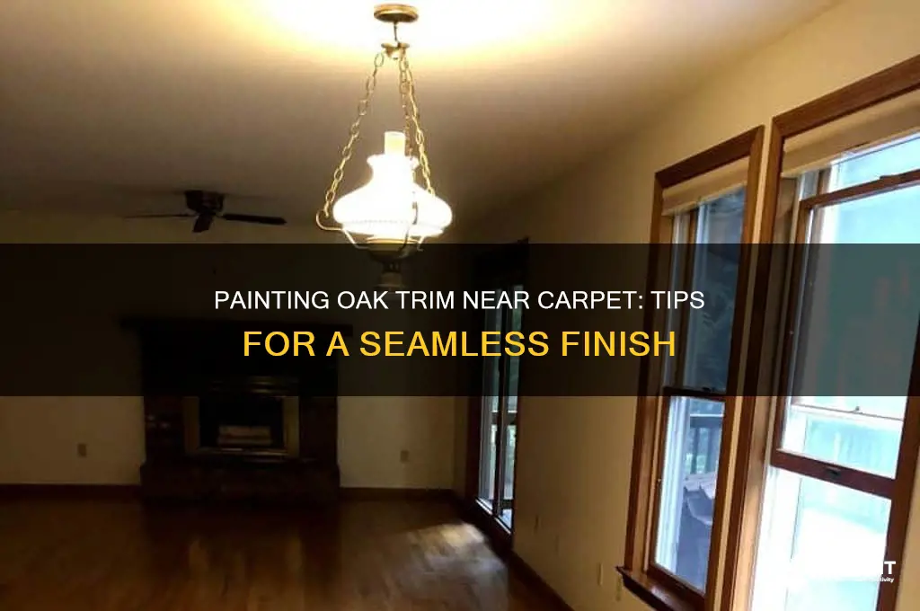 how to paint oak trim next to carpet