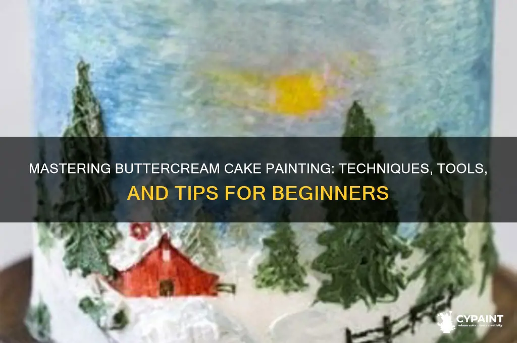 how to paint on a buttercream cake
