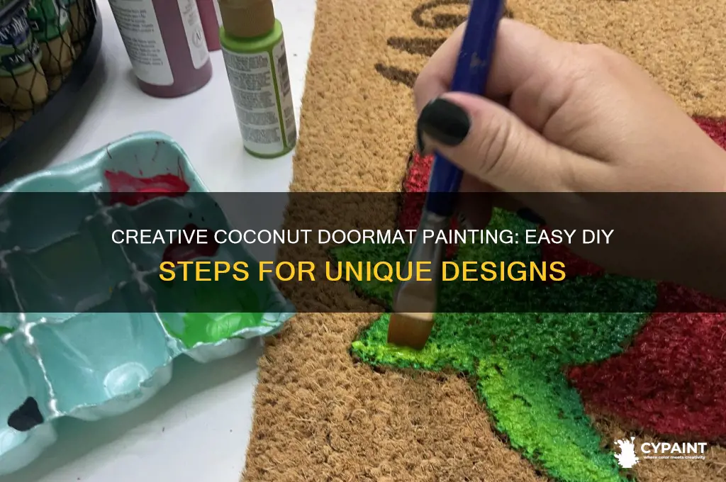 how to paint on a coconut doormat