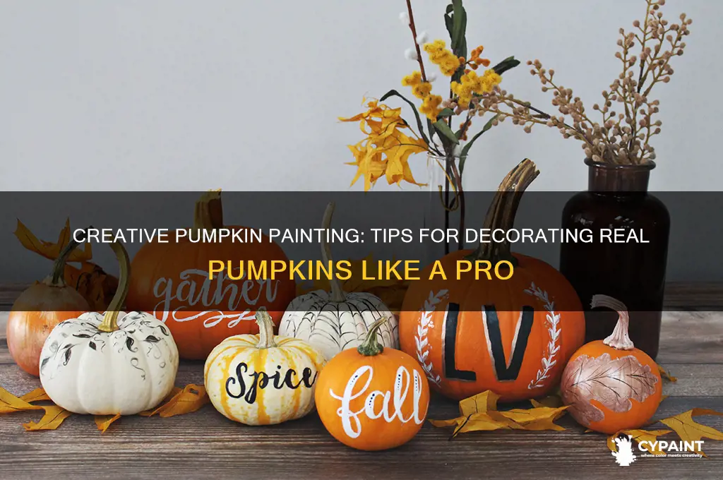 how to paint on a real pumpkin