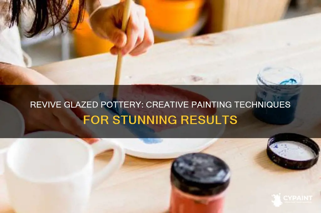how to paint on already glazed pottery