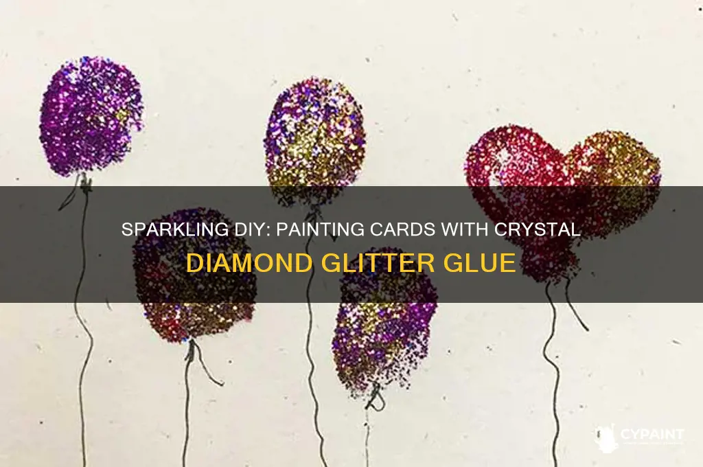 how to paint on cards with crystal diak9nd glitter glue