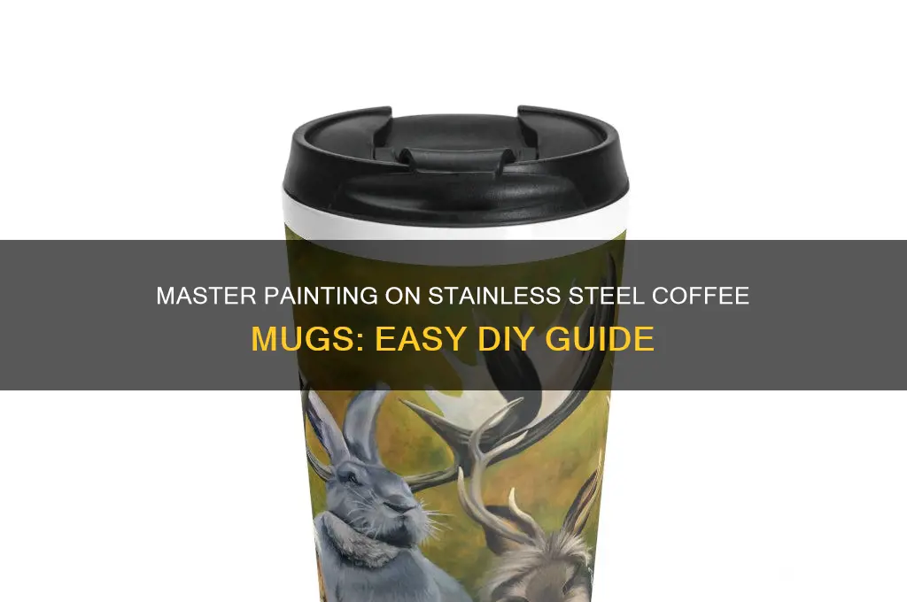 how to paint on stainless steel coffee mug