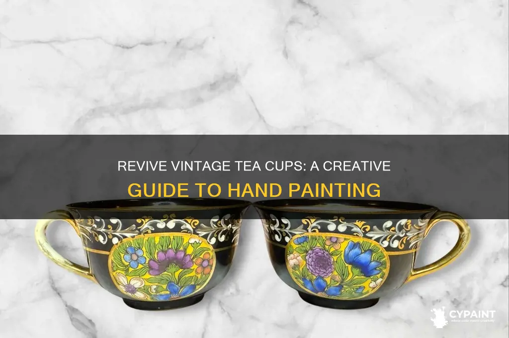 how to paint on vintage tea cups