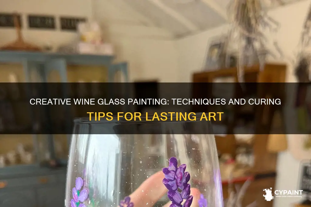 how to paint on wine glasses and cure the paint