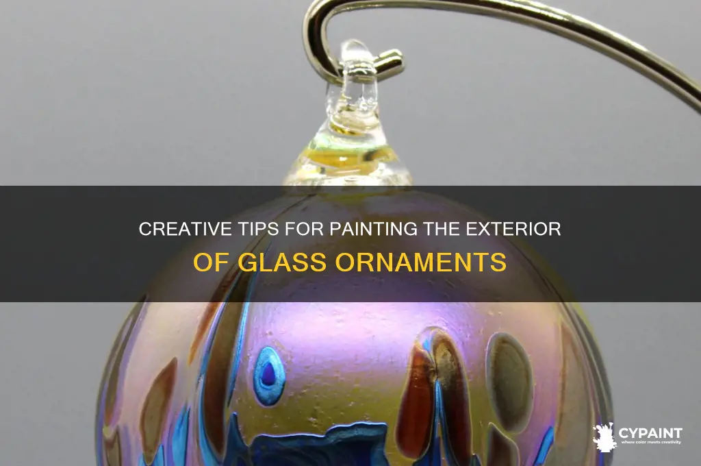 how to paint outside of glass ornaments