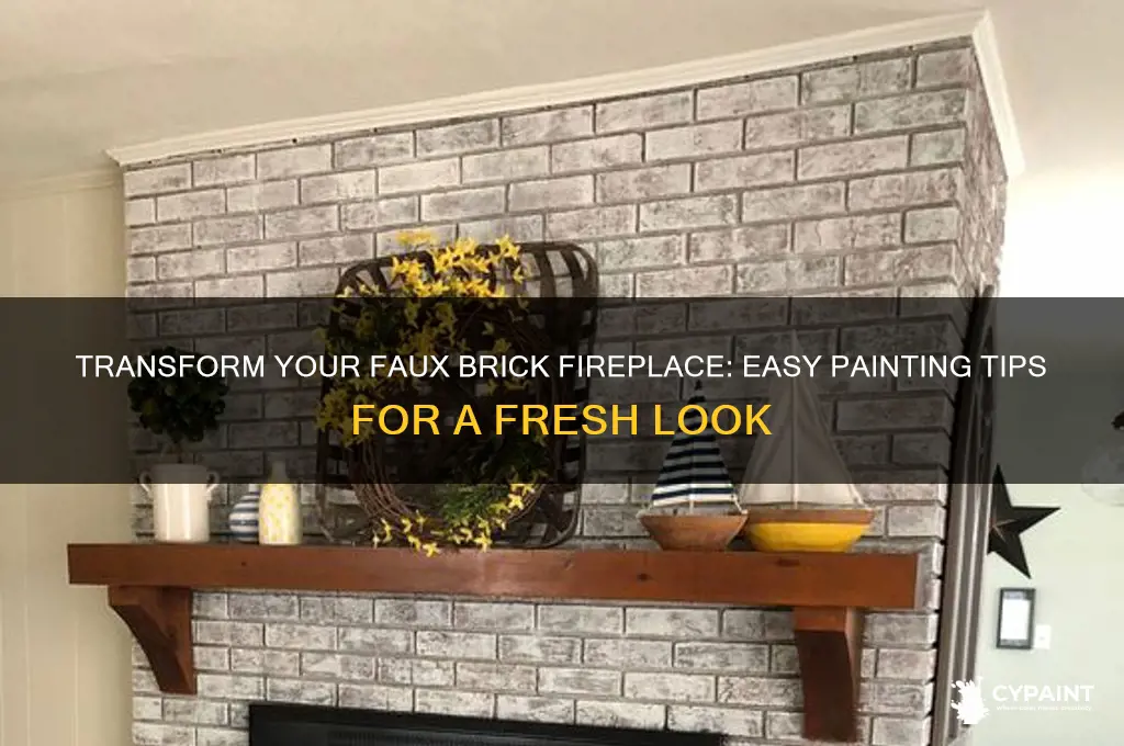 how to paint over a faux brick fireplace