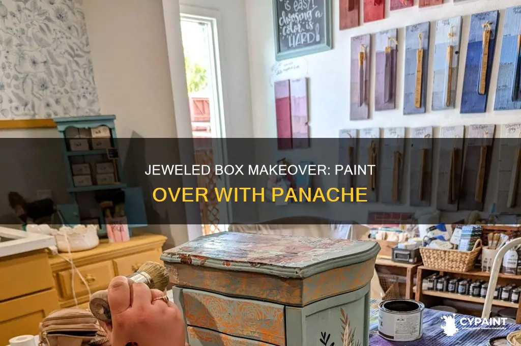 how to paint over a jewelry box with jewls