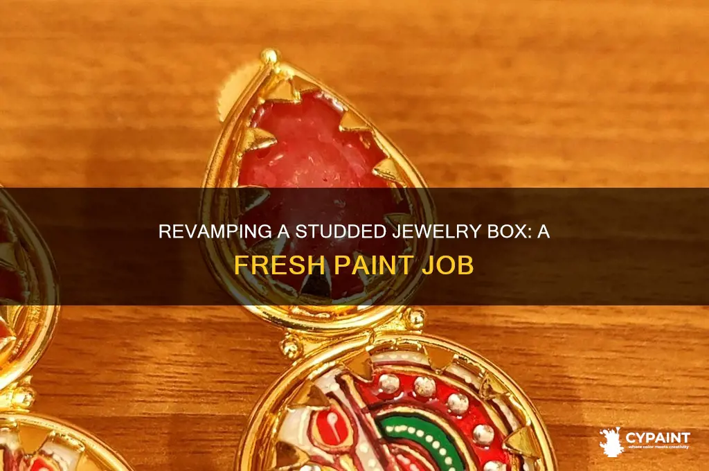 how to paint over a jewelry box with studs