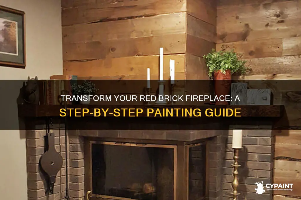 how to paint over a red brick fireplace