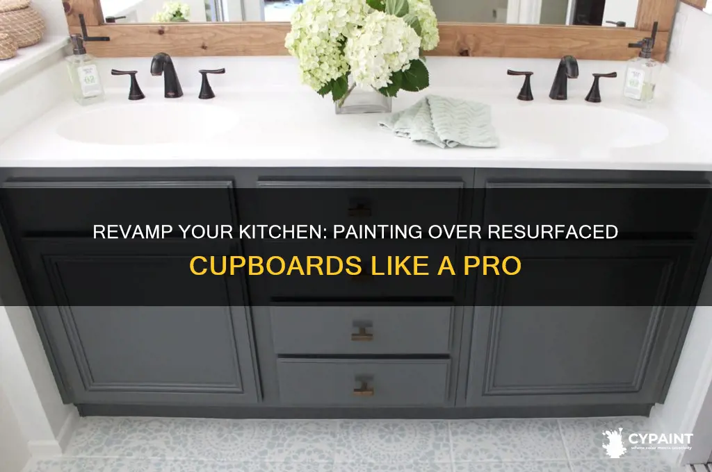 how to paint over a resurfacing kitchen cupboard