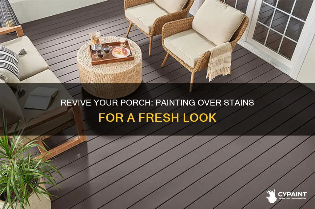 how to paint over a stained porch