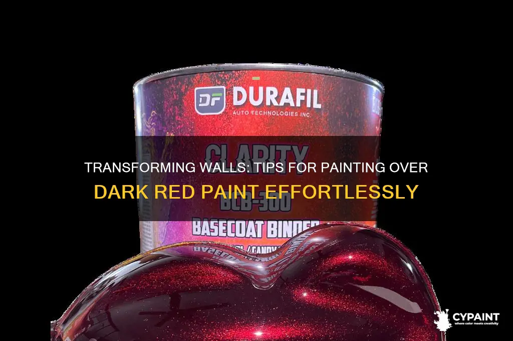 how to paint over dark red paint