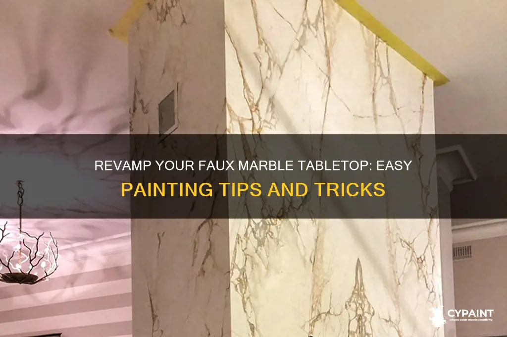 how to paint over faux marble tabletop