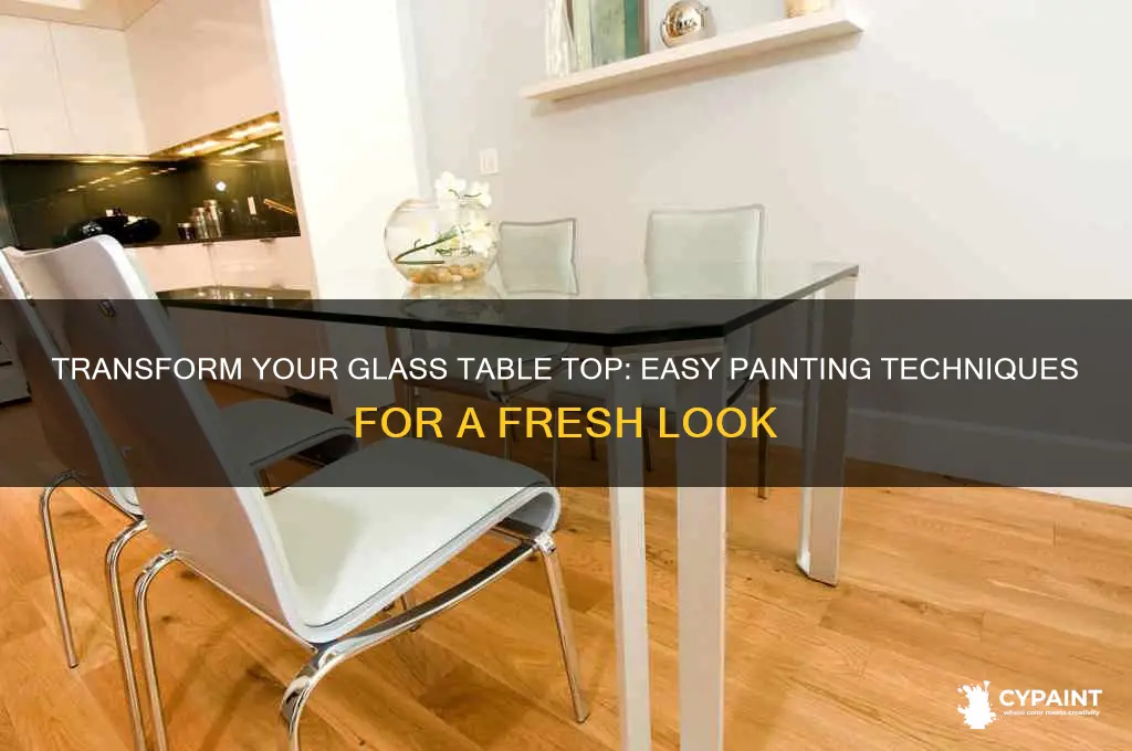 how to paint over glass table top