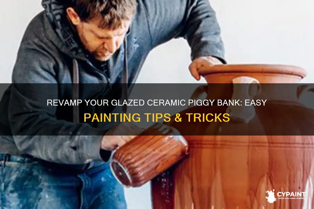 how to paint over glazed ceramic piggy bank