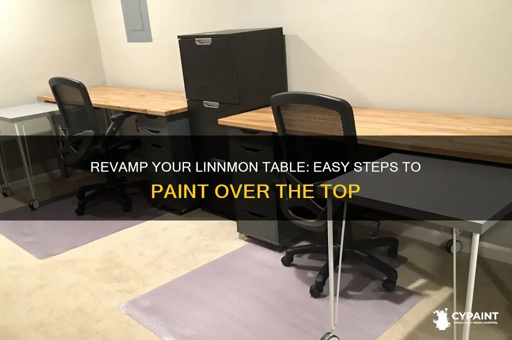 how to paint over linnmon table top