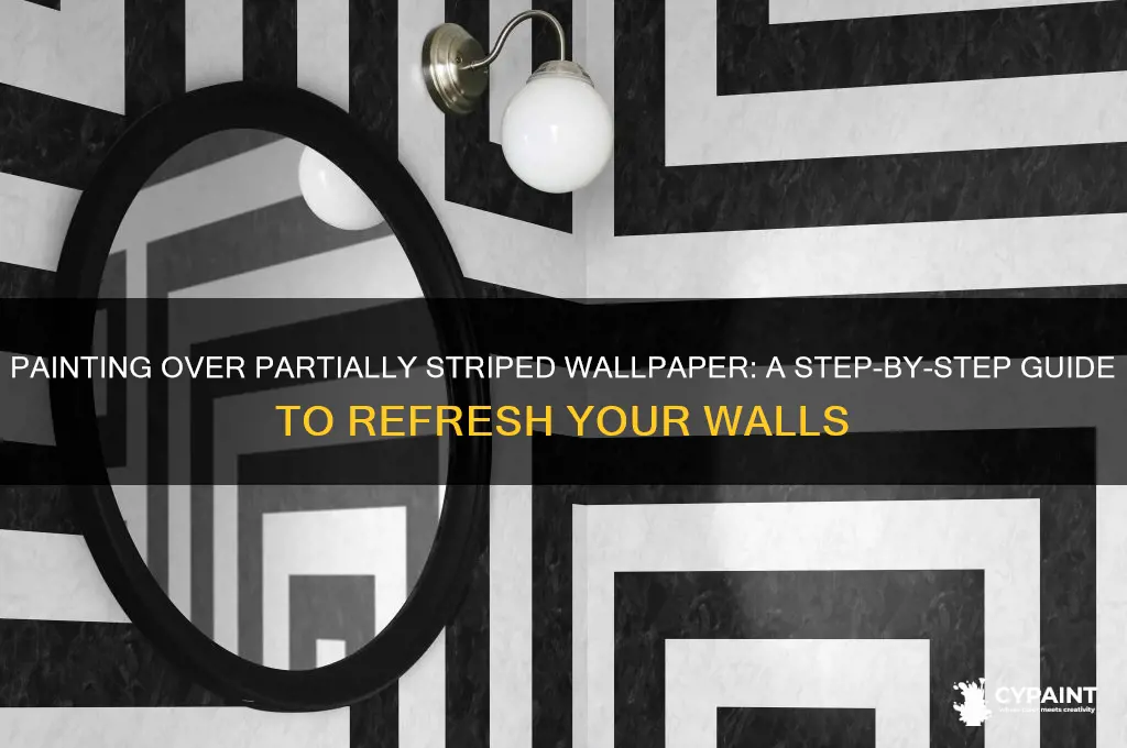 how to paint over partially striped wallpaper