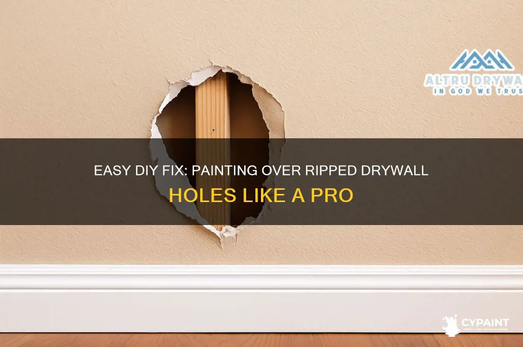 how to paint over ripped hole in drywall