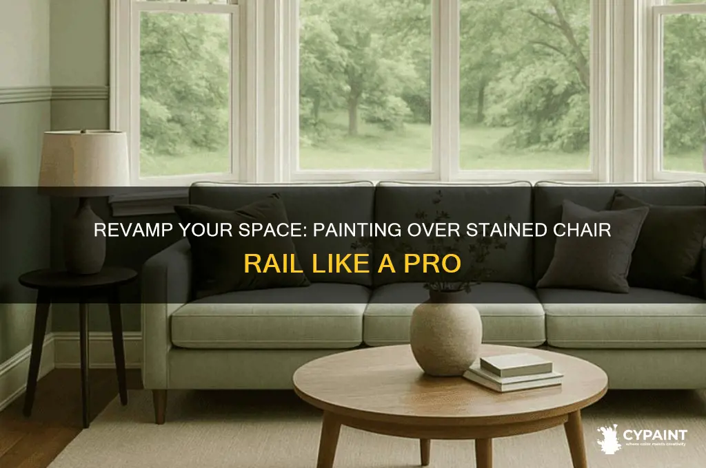 how to paint over stained chair rail