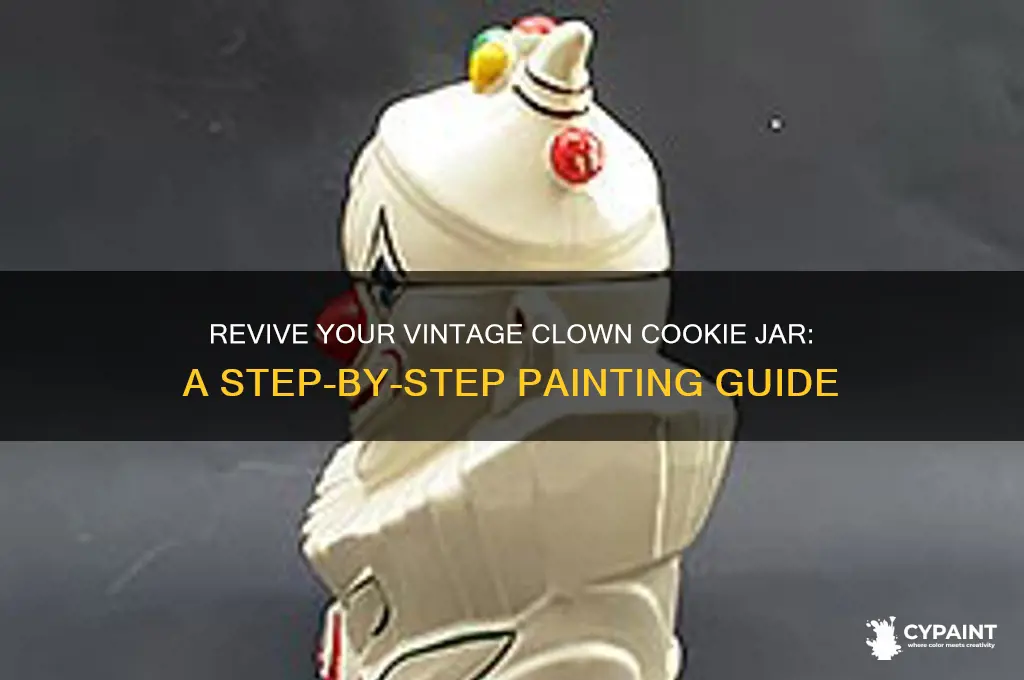 how to paint over vintage clown cookie jar