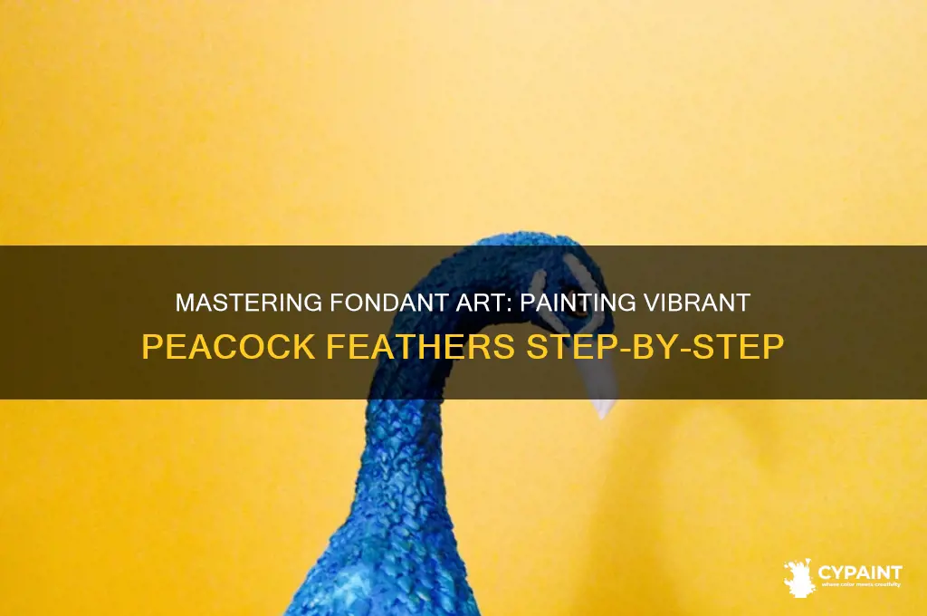 how to paint peacock feathers on fondant