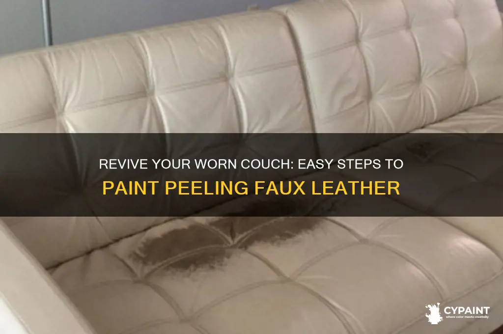 how to paint peeling faux leather couch