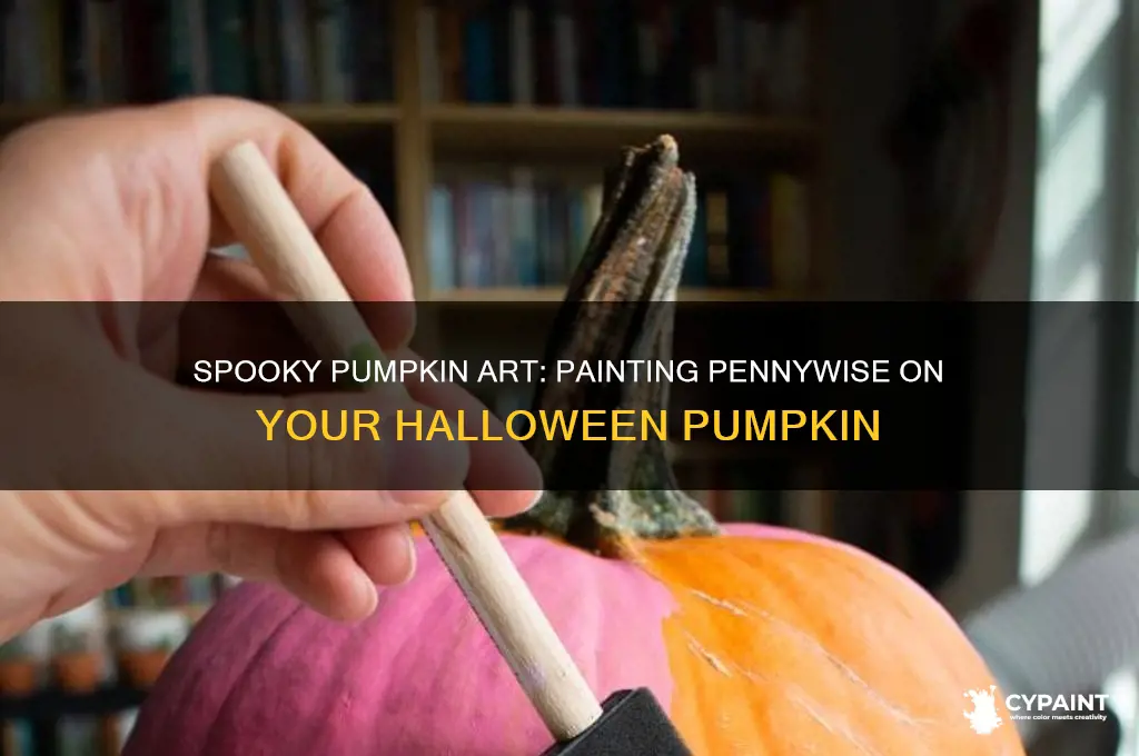how to paint pennywise on a pumpkin