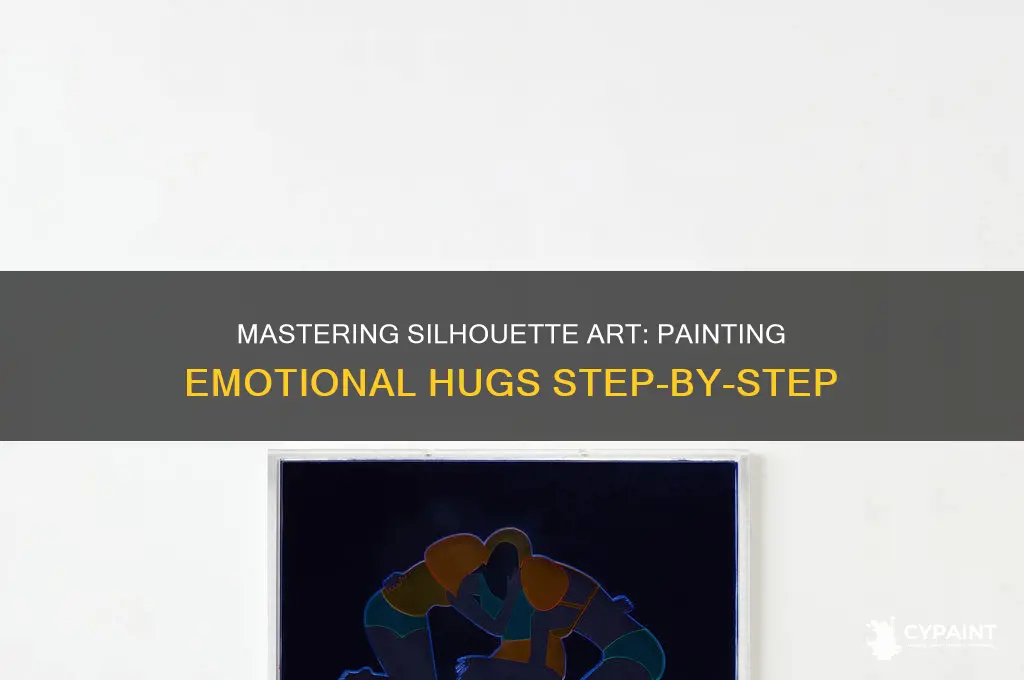 how to paint people hugging in silhouette
