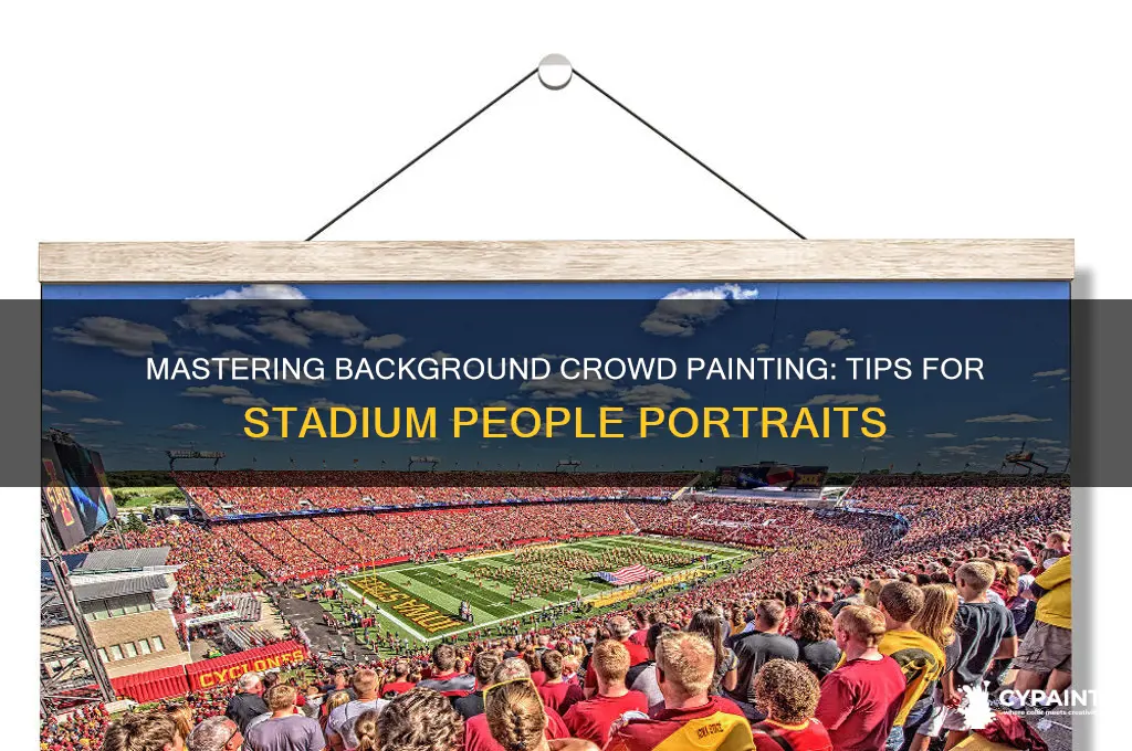 how to paint people in a stadium in the background