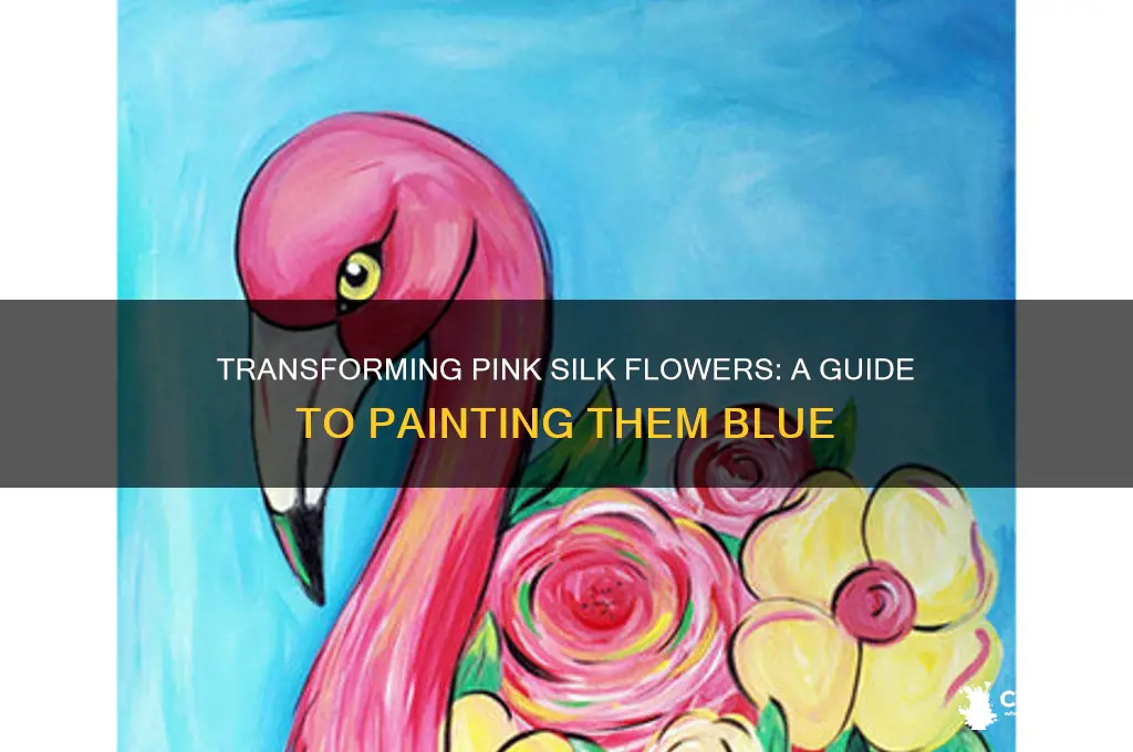 how to paint pink silk flowers blue