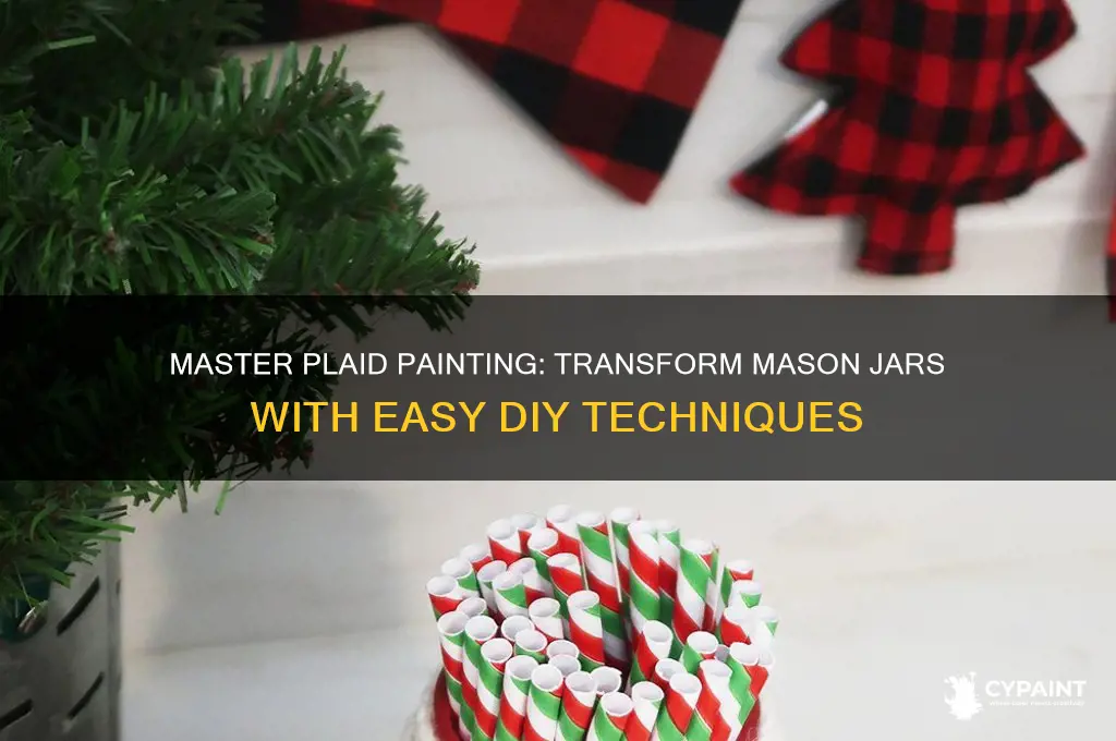 how to paint plaid on mason jar