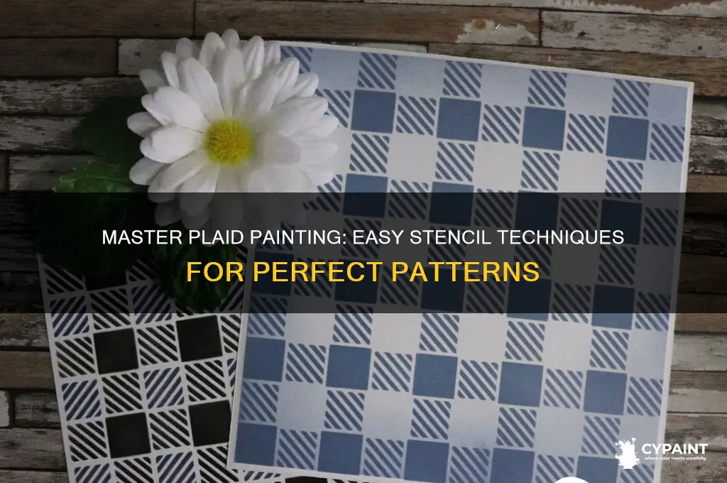 how to paint plaid with a stencil