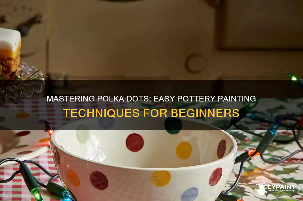 how to paint polka dots on pottery